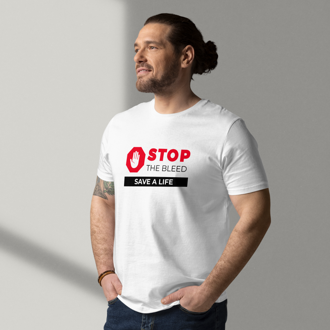 Camisa (Preta e Branca) - Stop the Bleed