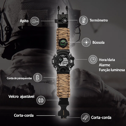 Relógio Tático Multifunção